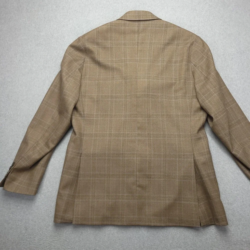 Jos A Bank Signature Blazer Mens 42R Brown Plaid Wool Tweed Sport Coat Jacket
